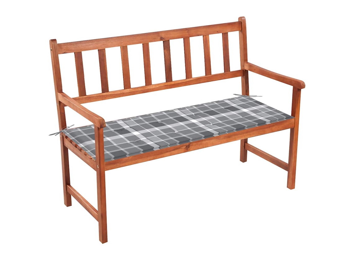 Vidaxl Banco De Jardim C/ Almofadão 120 Cm Madeira De Acácia Maciça