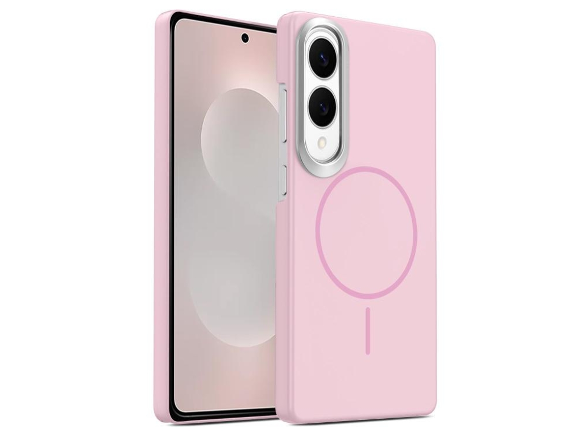 Capa Para Samsung Galaxy S25 Edge 5g Fina Circular Magsafe À Prova De Choque Dourada Em Policarbonato Rosa