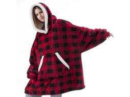 2026 jaqueta com Capuz Macia e Quente para Inverno, Moletom Oversize Reversível com Bolso Grande, Tamanho Único