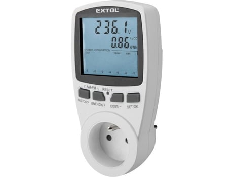 Medidor de Energia Premium Wattímetro, Kw, Kwh, V, A, Hz, 8831260 Extol