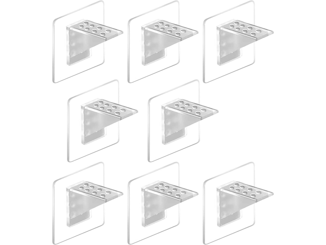 Suportes Adesivos Para Prateleiras Que Não Danificam A Estrutura, Ideais Para Armários E Organizadores De Closets.