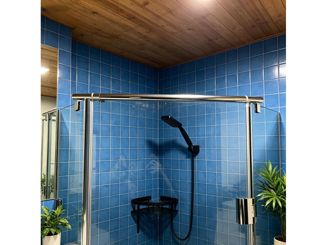 Suporte Estabilizador Para Porta De Box Sem Moldura, Barra De Suporte Telescópica Reforçada Para Divisória Box