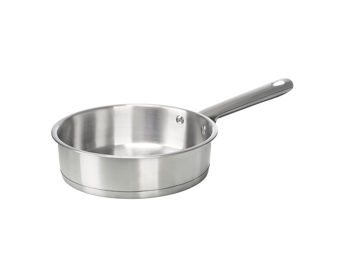 Frigideira Funda de Aço Inoxidável. Diâmetro de 20cm e 1,3l. DAM