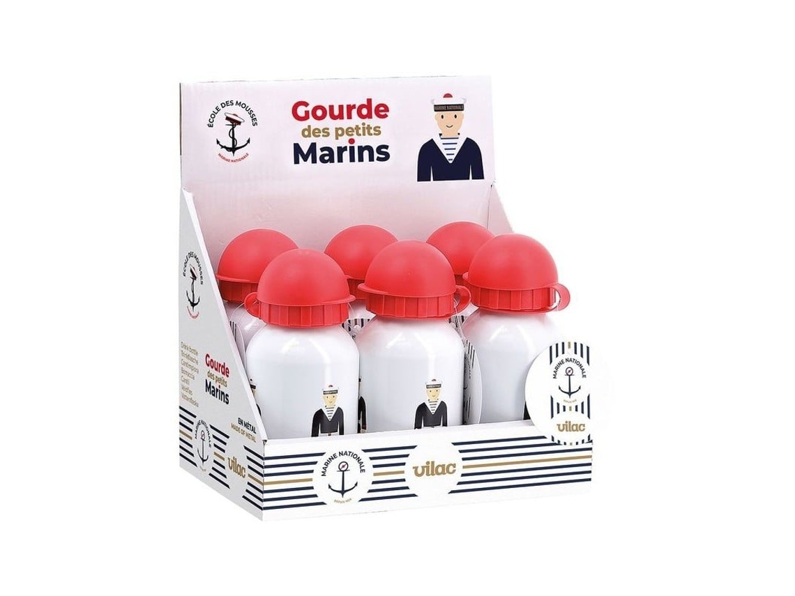 Garrafa De Água Infantil Vilac Em Alumínio, Modelo Ecole Des Mousses, 300ml