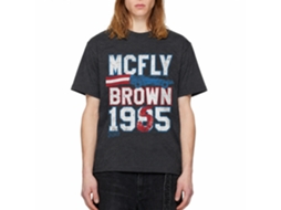 Rockinstone Back To The Future Movie Marty For Prez Heather Black Adult T-shirt Size:l