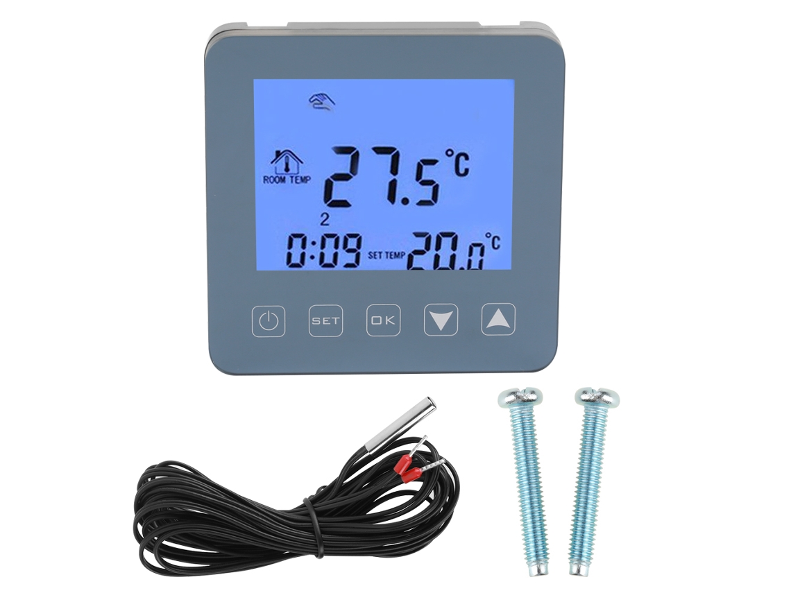 Termostato Digital De Aquecimento Elétrico 16a Wifi Controle De Temperatura Com Sensor Ntc E Display Lcd