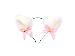 Gorra De Pelo De Zorro Branco Feita A Mão Com Pelo Falso Suave Para Festas E Disfraces