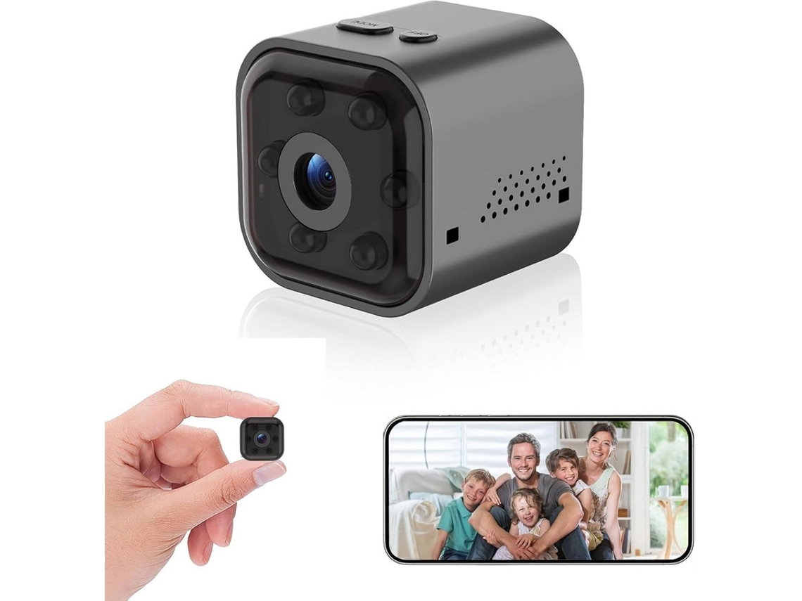 Câmara Oculta - Câmara De Segurança Sem Fios Wifi Hd 1080p Com Detecção De Movimento E Visão Noturna Preto