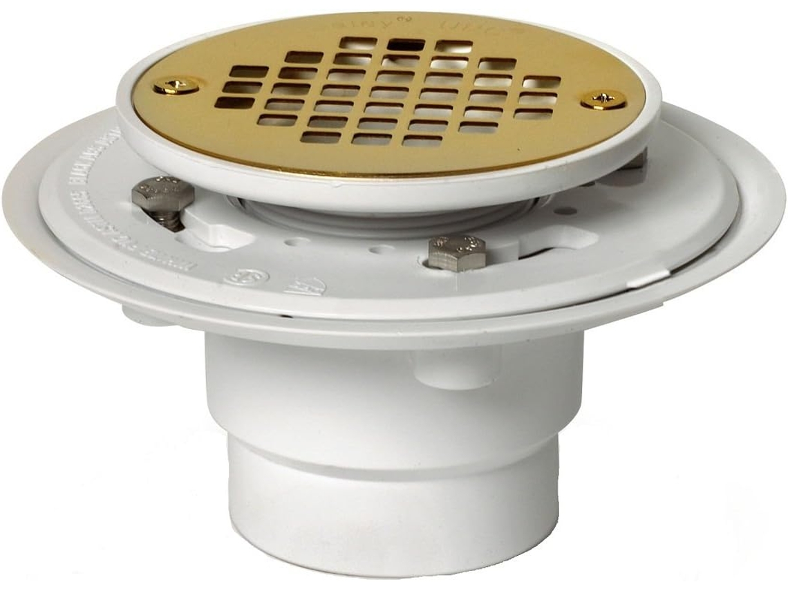 Ralo Oatey 42404 Em Pvc Com Filtro Em Latão Polido Para Bases De Chuveiro Revestidas Com Azulejos...
