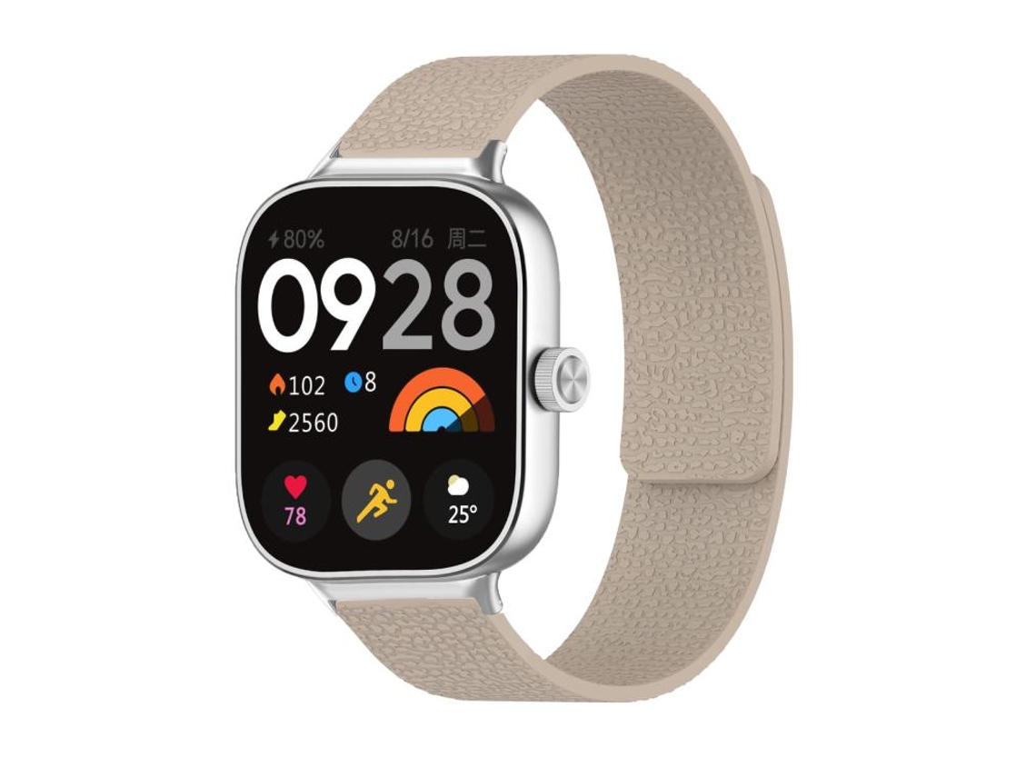 Bracelete Para Redmi Watch 6 / 5 / 4 - Silicone Macio Magnético - Textura De Lichia Cor Pedra