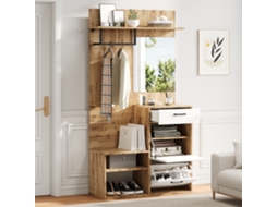Cabide Madeira/branco 75x33x180cm, Sapateira, 5 Camadas.-la
