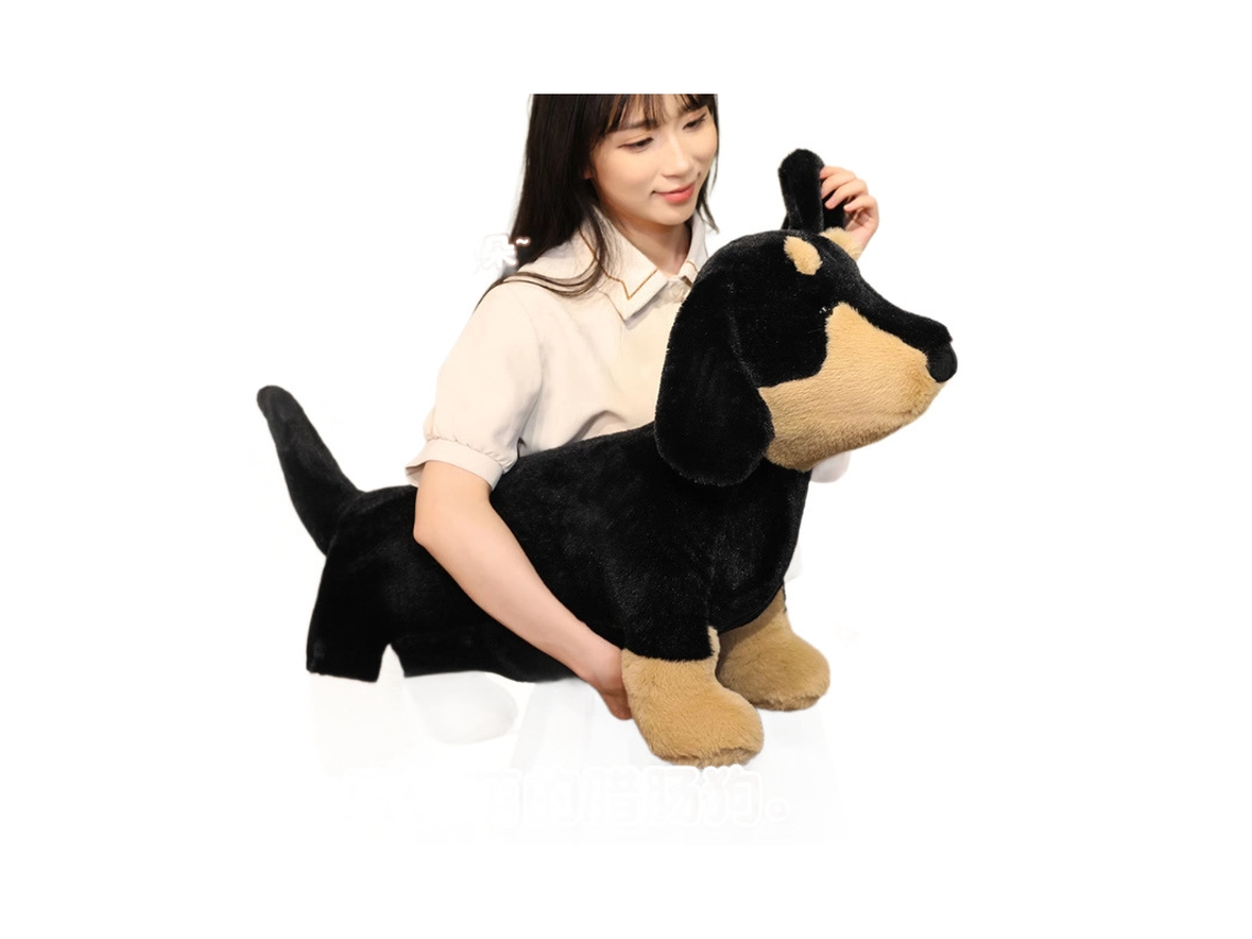 Pelúcia Macia Dachshund Cartoon Cachorrinho de Pelúcia Calmante para Crianças, Presente de Aniversário para Menino Marrom CHABERLU