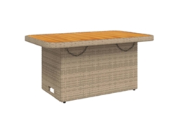 Mesa Jardim Vime Pe e Madeira em Acácia Bege MAISON EXCLUSIVE (90x55x71 cm)