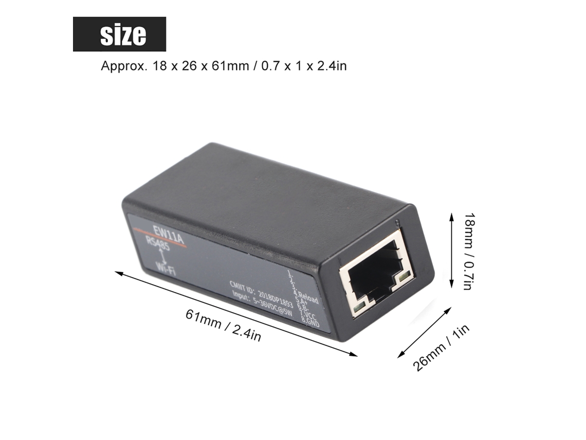 Laxiscreed Conversor Rs485 Para Wi-fi Com Antena Integrada - Comunicação Sem Fios