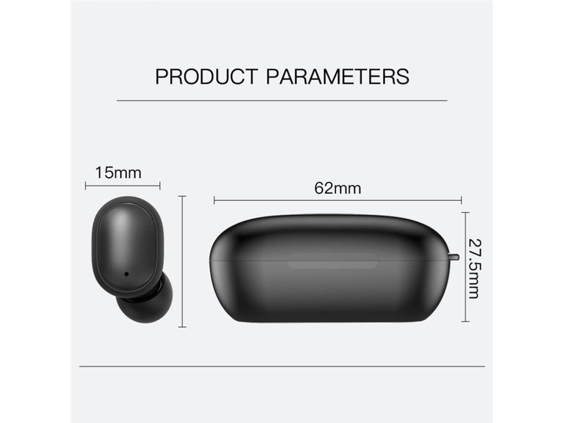Fones De Ouvido Sem Fio True Wireless Bt5.0 Mini Earbuds Resistente Ao Suor Com Microfone E Estojo De Carregamento Com Display De Bateria