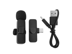 Microfone Lavalier Sem Fio com Redução de Ruído, Plug and Play, Bluetooth, Clip-on para Gravação e Streaming S/MARCA