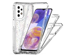 Capa Híbrida De Tpu Acrílico Transparente Com Flocos De Neve Impressos A Laser Para Samsung Galaxy A23 4g E A23 5g (versão Global)