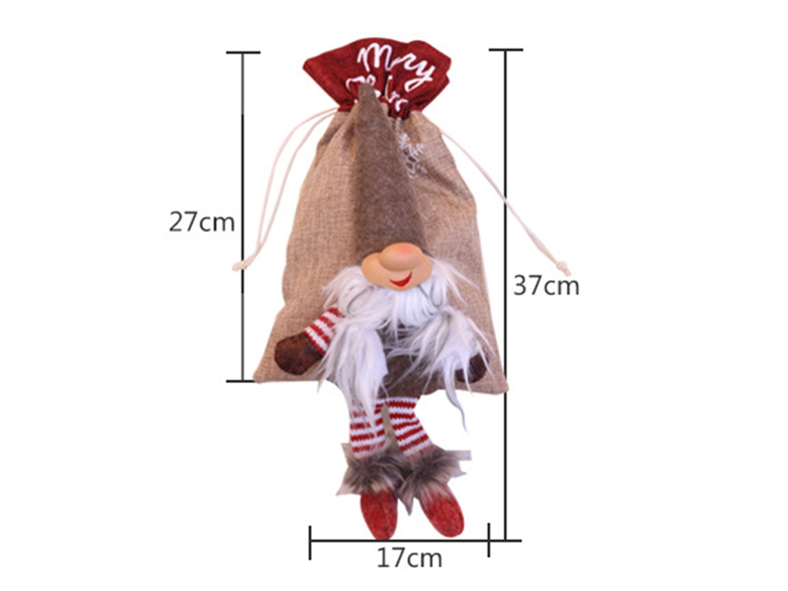 Saco De Presente De Natal (design De Boneca Sem Rosto, Estilo Com Cordão) Eoocoo