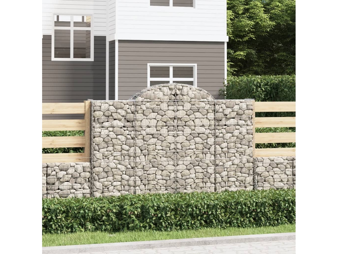 Vidaxl Cestos Gabião Arqueados 15 Pcs 200x50x140/160 Ferro Galvanizado