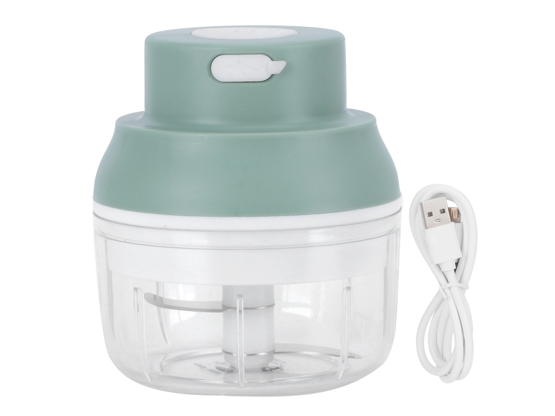 Mini Picador De Alho Elétrico, Usb Recarregável, Para Legumes, Verde