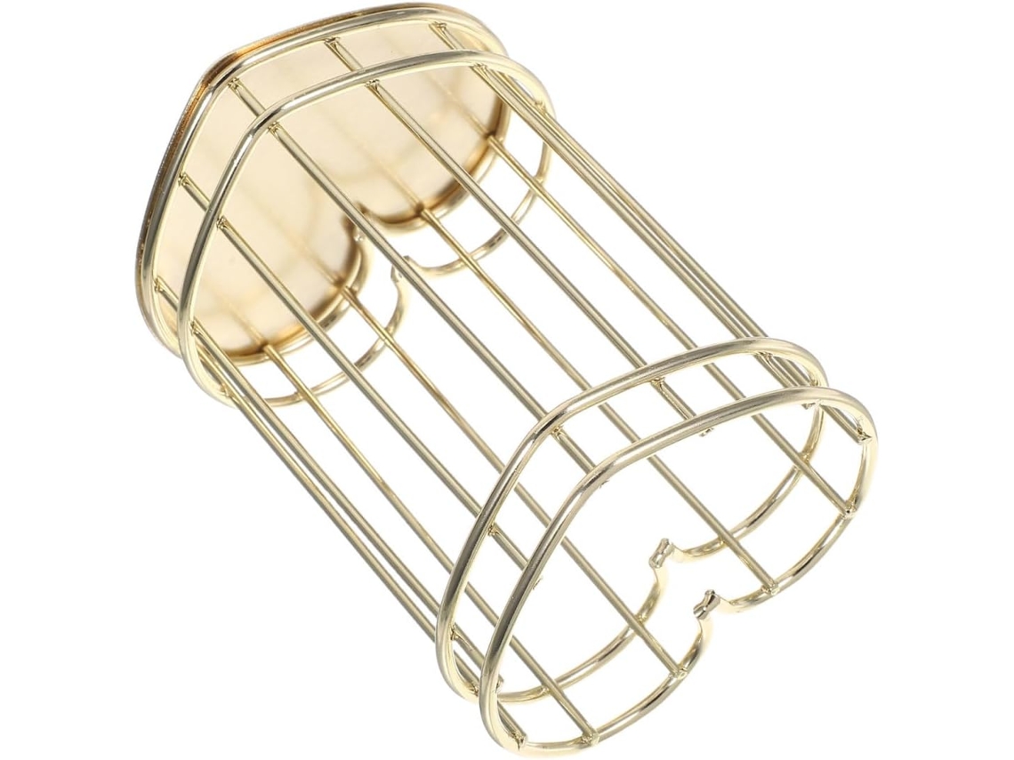 Porta-canetas Aboofan em aço inoxidável dourado, formato de coração, estilo nórdico, organizador de mesa prático E