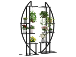 Suporte Para Plantas, Design De 5 Andares, Uso Multiuso, Preto