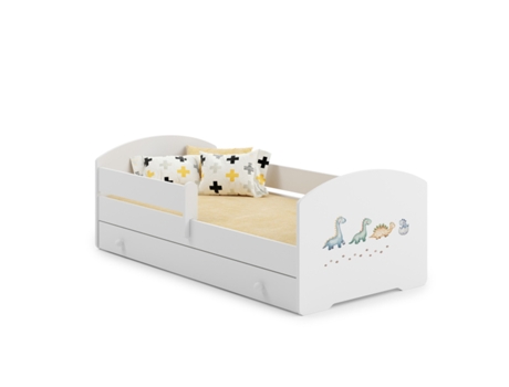 Cama de criança 160 x 80 com gaveta, colchão e estrado incluídos Kobi Luk Dinosaurs