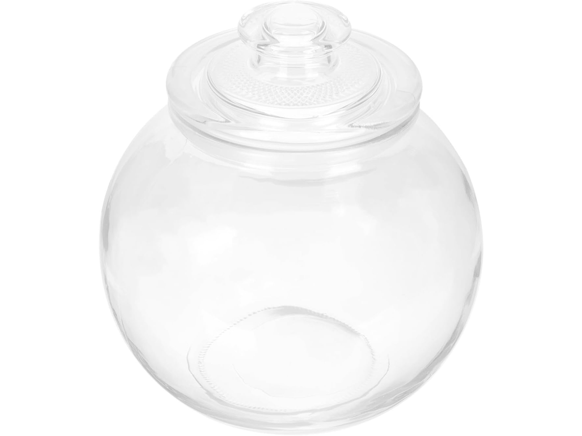 Pote De Vidro Redondo Para Armazenamento Alimentos Com Tampa Hermética Borracha, Capacidade De 2, 5kg, Durável E Fácil