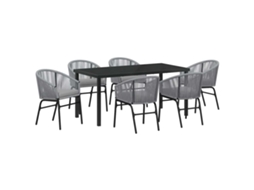 Maison Exclusive - Conjunto De Jantar Para Jardim 7 Pcs Antracite