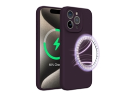 Capa Para Iphone (roxo-avermelhada (magnética), Apple 14 Plus), Silicone Líquido, Resistente A Quedas, Com Fixação Magnética Magsafe.