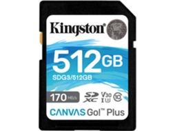 Cartão de Memória SD KINGSTON Canvas Go Plus (512 GB - 170 MB/s)