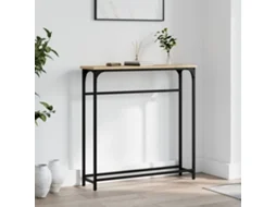 Vidaxl Mesa De Console Carvalho Sonoma 75x19,5x75 Cm Madeira Projetada