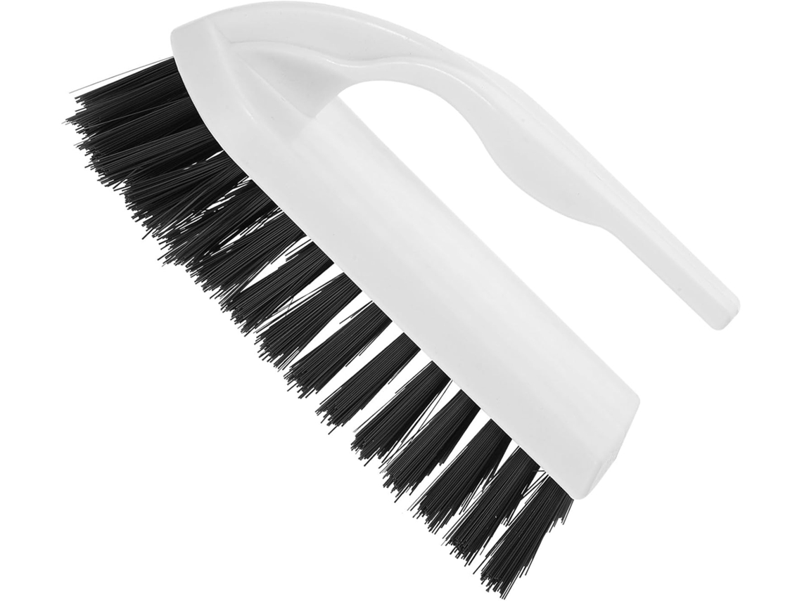 Escova De Limpeza Multiuso Com Cerdas Rígidas E Design Ergonômico, Leve E Durável, Feita De Plástico Branco Para Limpar