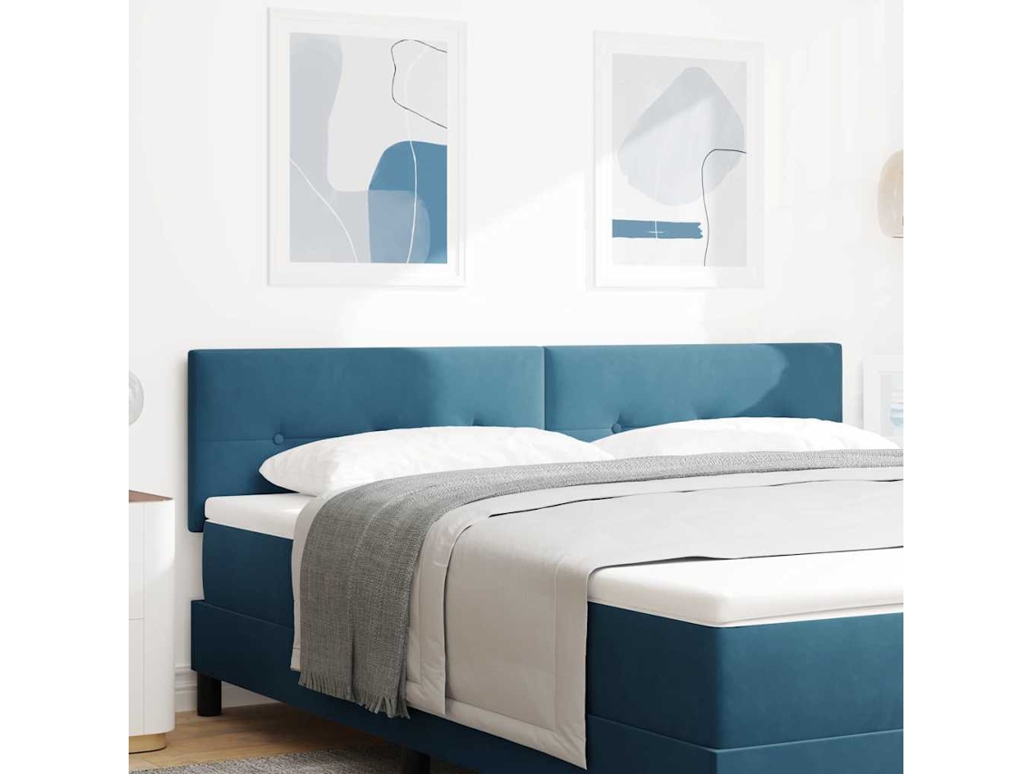 Vidaxl Cabeceira Azul Escuro 180 Cm Veludo