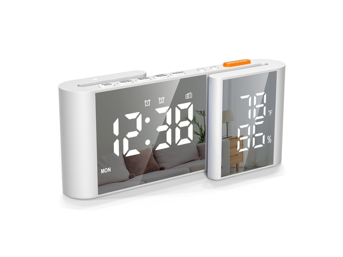 Digital Alarm Clock With Two Alarms And Adjustable Led Display.