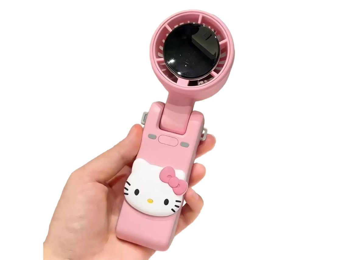 Leque de mão Laxiscreed Hello Kitty, portátil, silencioso e sem lâminas para uso confortável.