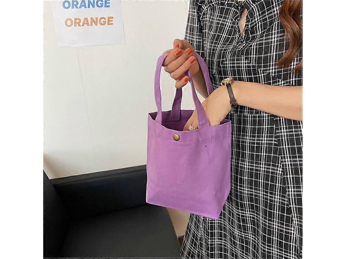 Lancheira portátil para mulheres, pequena bolsa de lona, ​​lancheira simples de cor sólida, lancheiras fofas para crianças, lancheira Aquaforge