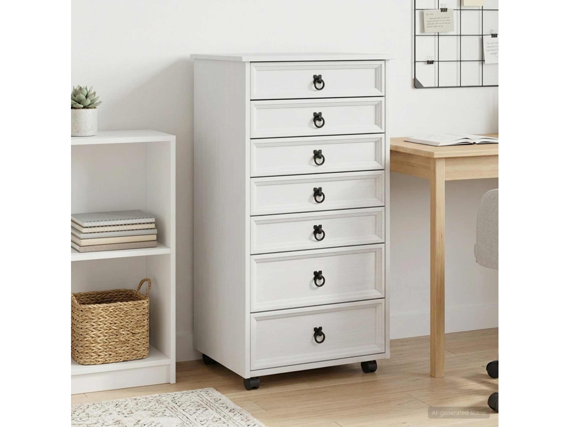 Vidaxl Armário Móvel Com Gavetas Corona Branco