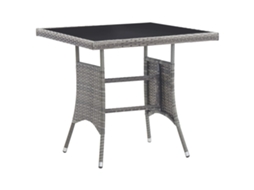 Vidaxl Mesa De Jardim 80x80x74 Cm Vime Pe Cinzento
