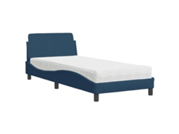 Bed, Beds Vidaxl Azul Tecido (90 X 190 Cm)