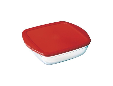 Lancheira Hermética  Transparente Vidro de Borosilicato - 2,2 l - 25 x 22 x 7 cm