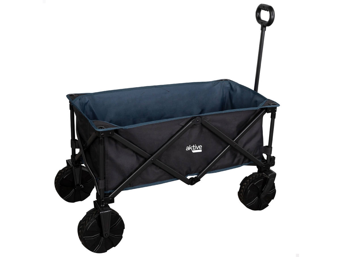 Carrinho De Praia Dobrável AKTIVE 62620 Preto (91x49x99cm)