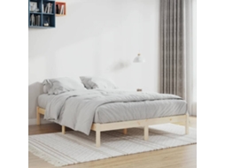 Cama Sem Colchão 152x203 Cm Queen Madeira De Pinho Maciça