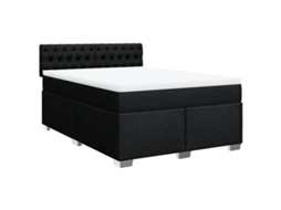 Cama com Molas/colchão 160x200 Cm Tecido Preto MAISON EXCLUSIVE