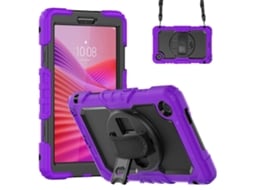 Capa protetora Hengrongshen para Lenovo Tab K9 TB305FU, capa de silicone com película PET e alça de ombro, roxa