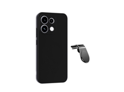 Kit Suporte De Carro Magnético L Capa Proteção Silicone Gift4me Para Oppo Reno16 F 5g - Preto