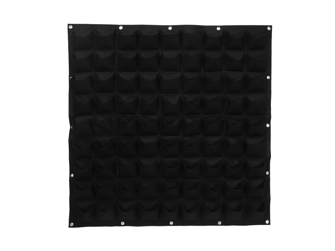 Sacola de Plantio Vertical com 81 Bolsos em Feltro para Parede Jardim
