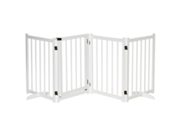 Portão Cães Dobrável Porta Trava Corredores 237,5x36x80 Cm Branco