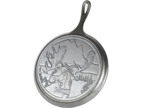 Frigideira De Ferro Fundido Lodge Sã©rie Wildlife 26,67 Cm Cena De Alce Preto