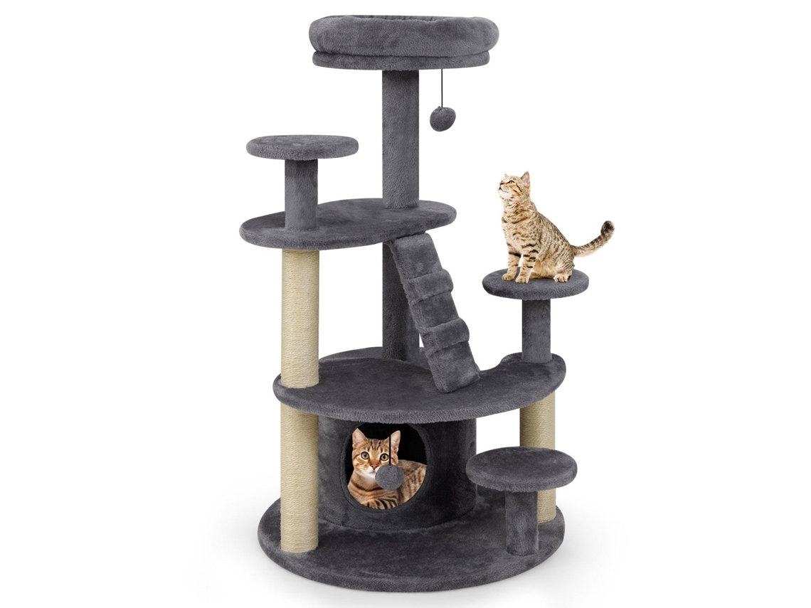 Árvore para Gatos Multinível de 101 cm com Caverna e Brinquedos NORTHIX
